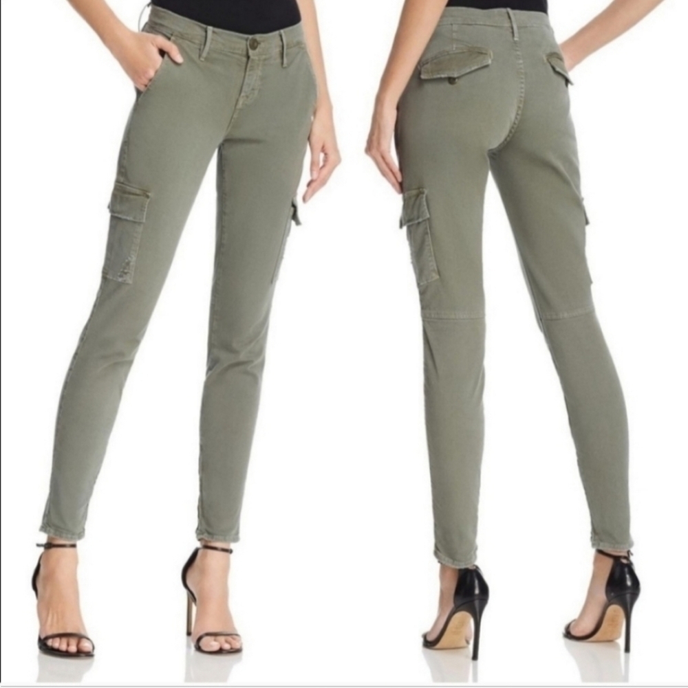 FRAME DENIM LE CARGO PANTS SERVICE ARMY OLIVE GREEN UTILITY